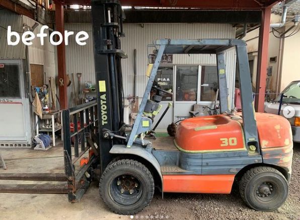 フォークリフトの塗装前1