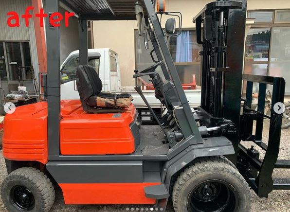 フォークリフトの塗装
