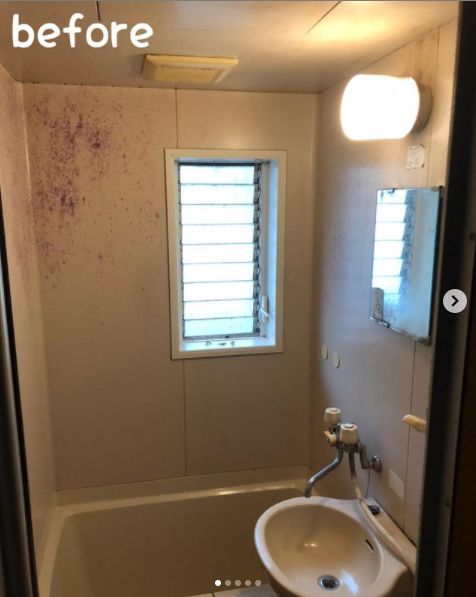 浴室塗装前 カビ