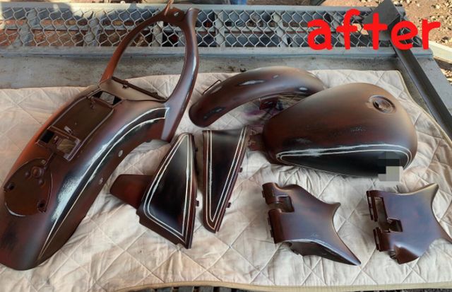 【バイク】スティード400の外装を塗装